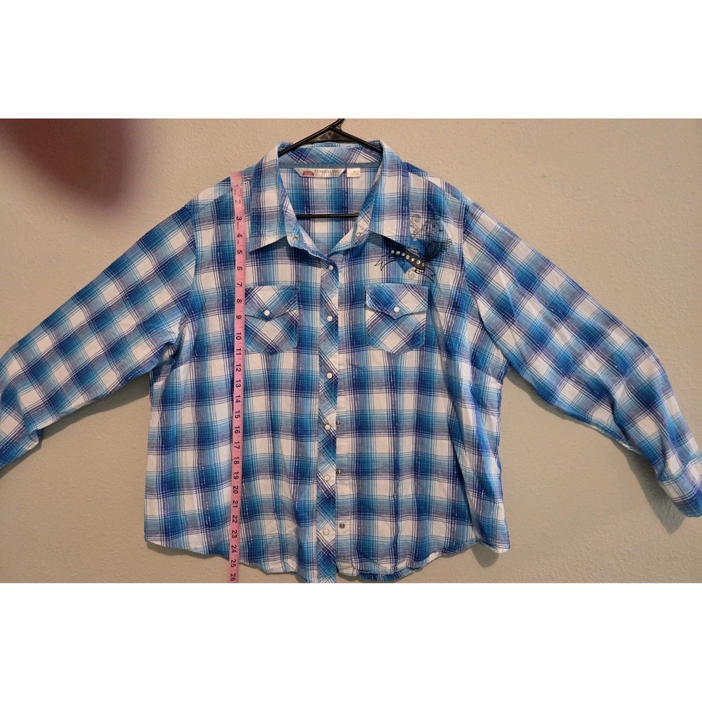 CUMBERLAND OUTFITTERS SZ 3X SNAP 0lHEART WINGS WESTERN SHIRT